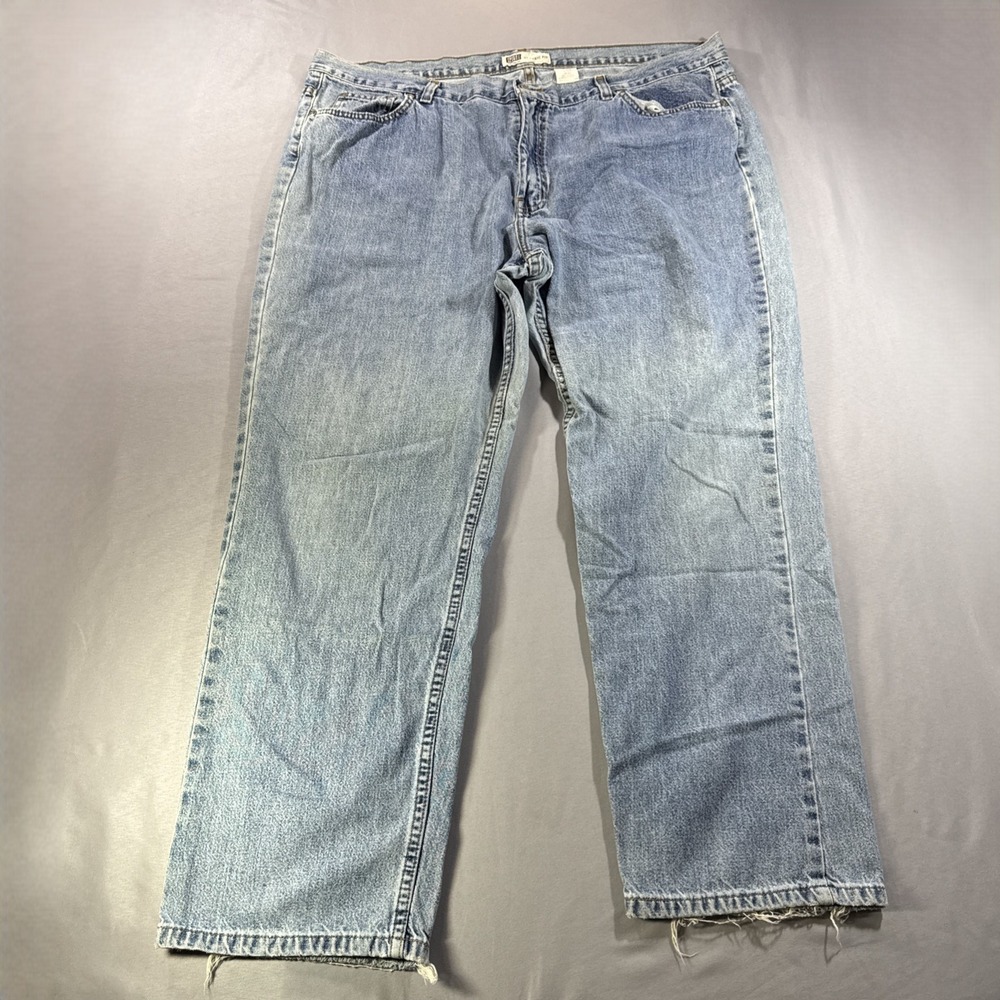 Faded Glory Vintage Classic Fit Jeans Light Wash Distressed Hem Women 22 W